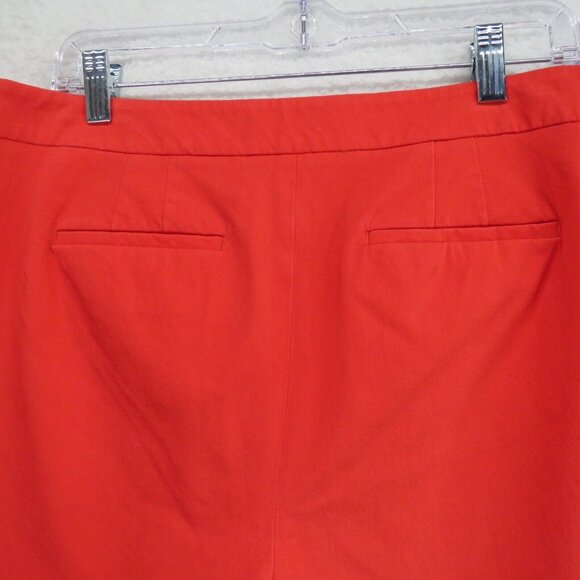 Talbots Pants Womens Size 12 Petite Chatham Crop Red Side Zip Scallop Ankle Hem - Picture 3 of 10